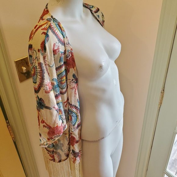 UK2LA Sheer Boho Fringe Cover Up - Picture 2 of 8